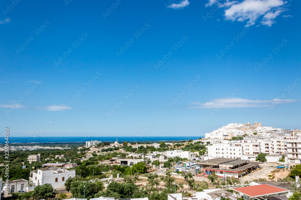 Panoramic view of the medieval white village of Ostuni Panoramic view of the medieval white village of Ostuni
