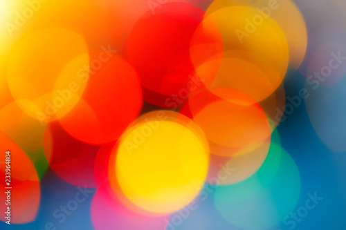 Abstract defocused festive background, red color spots.