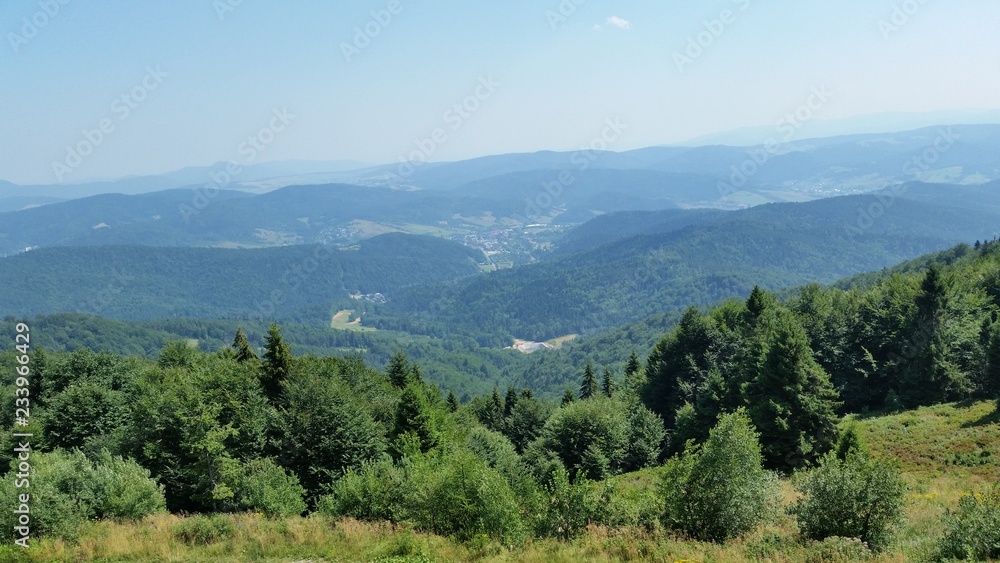 panorama of mountains and valley