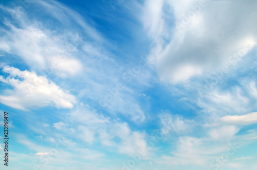 Fototapeta Naklejka Na Ścianę i Meble -  Light cumulus clouds in the blue sky.