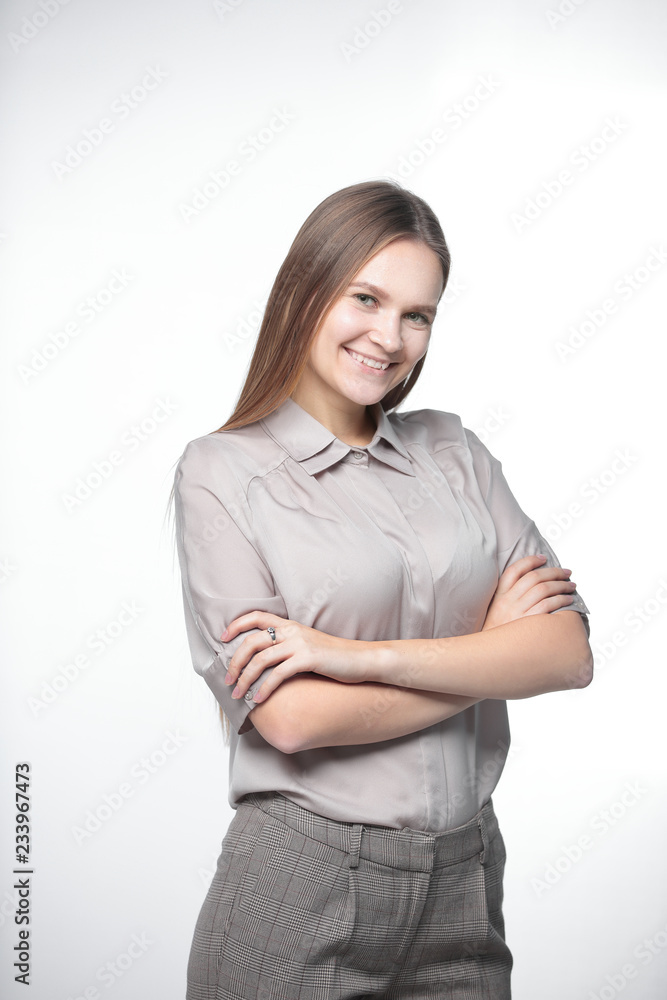 smiling young business woman.isolated on white background smiling young business woman.isolated on white background