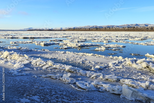 Yukon river, Ruby, Alaska,USA,winter