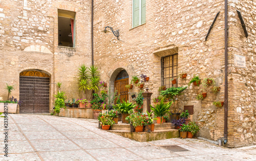 Picturesque sight in Trevi, ancient village in the Umbria region of Italy.
