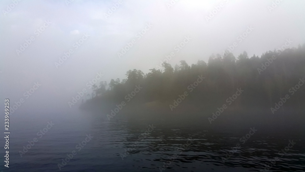 Island in a fog.