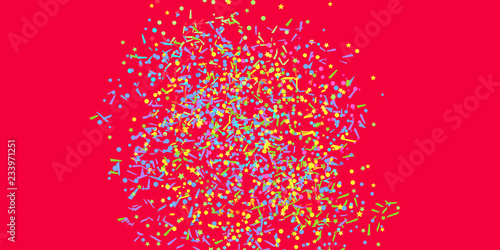 Multicolored confetti. Colorful firework. Festive texture with colored glitters. Geometric background. Image for banners, posters and flyers. Greeting cards