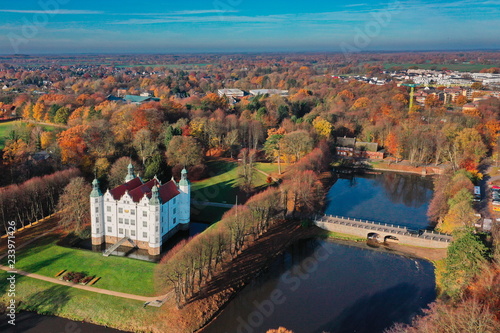 Ahrensburg. Schloss Ahrensburg mit Schlosspark und Wassergraben, Ahrensburger Schloss photo