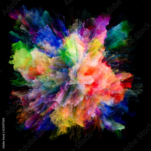 Energy of Colorful Paint Splash Explosion