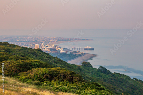 Looking down at Eastbourne from a South Downs Hillside