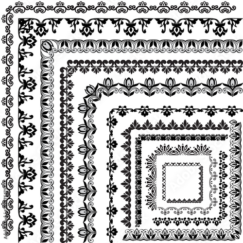Baroque floral elements for frames design and page decorations.