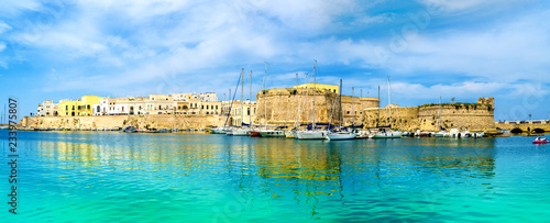 Photography View of Gallipoli old town and harbour, Puglia Region, South Italy