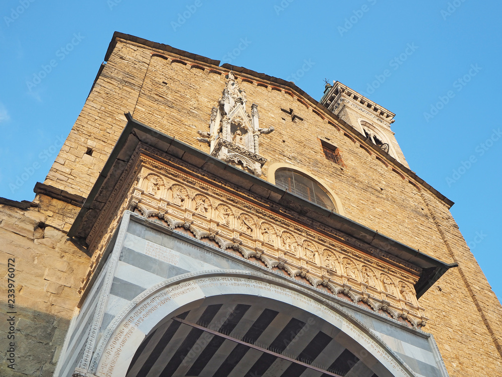 Bergamo, Italy. The Basilica of Santa Maria Maggiore. The north entrance