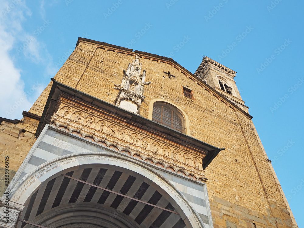 Bergamo, Italy. The Basilica of Santa Maria Maggiore. The north entrance