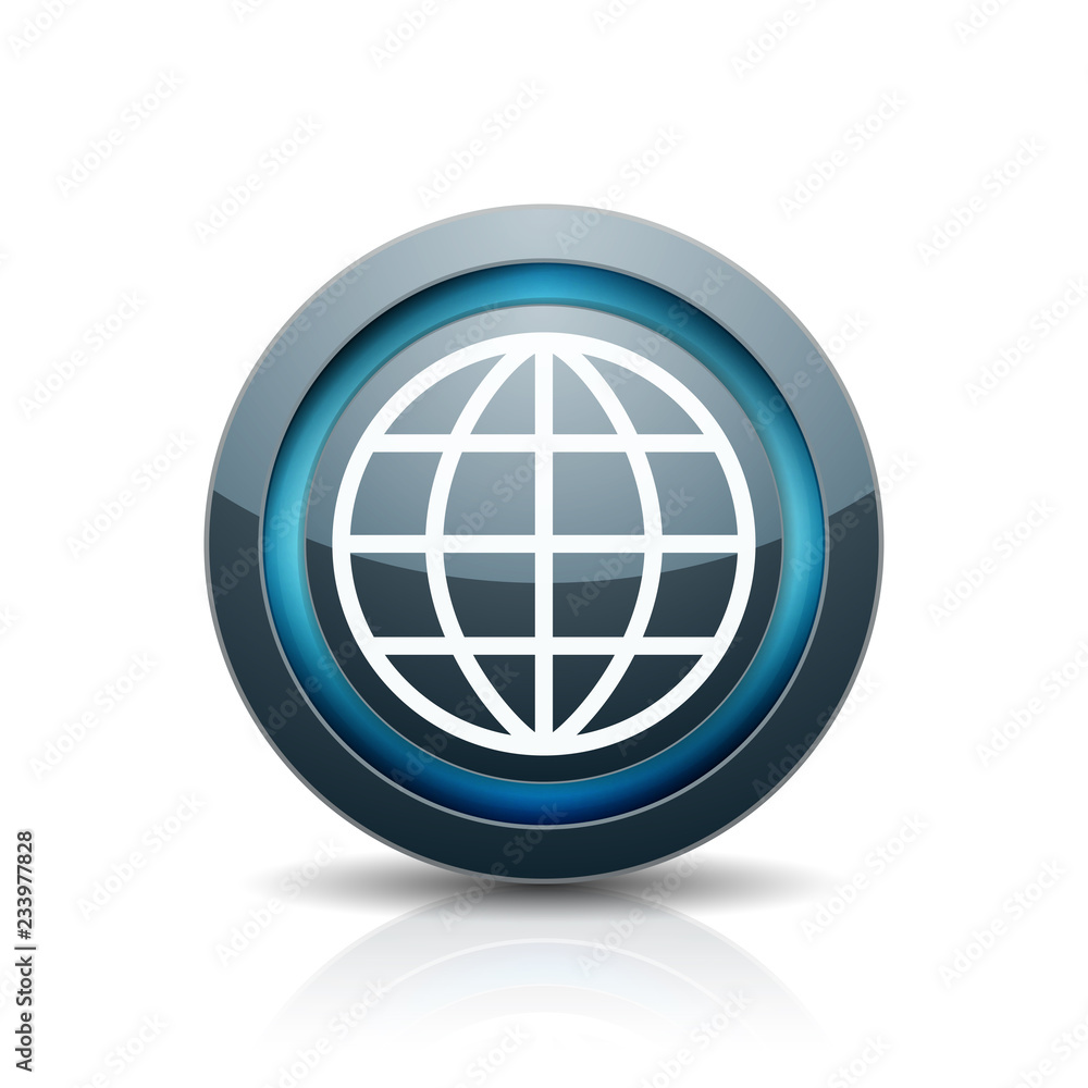 World globe button illustration World globe button illustration