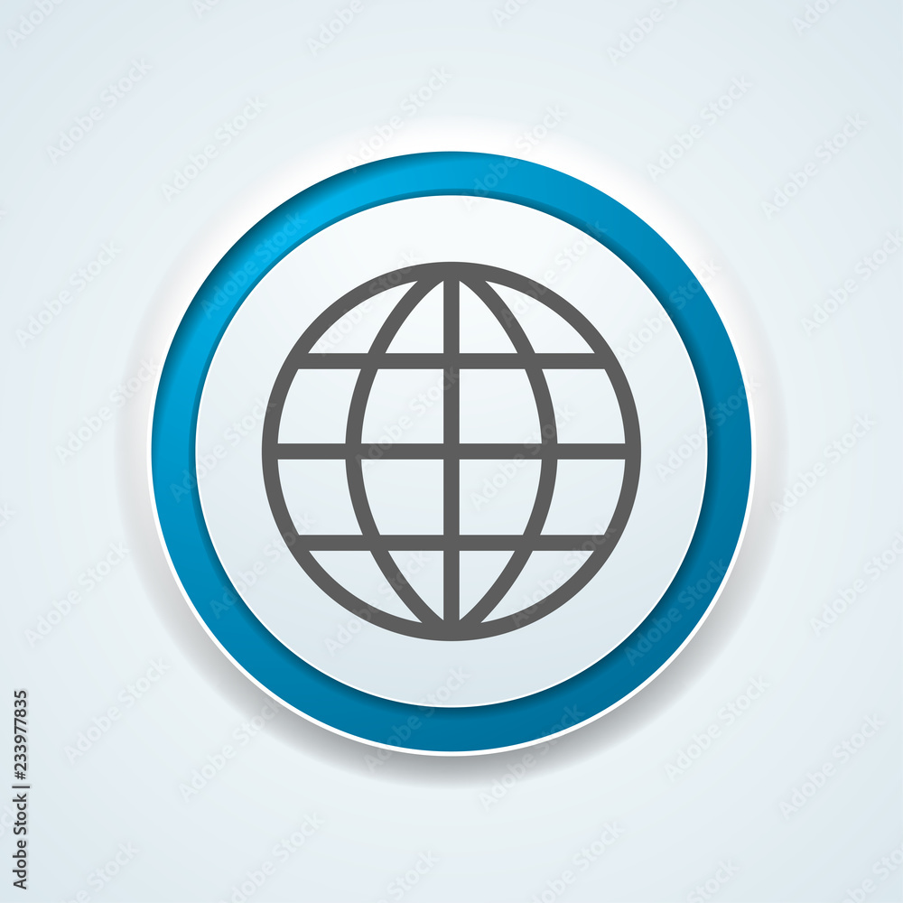 World globe button illustration World globe button illustration