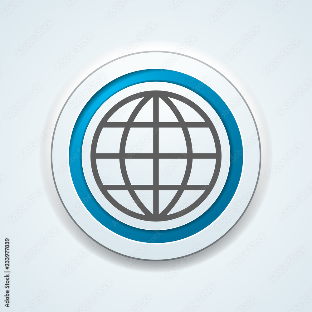World globe button illustration World globe button illustration