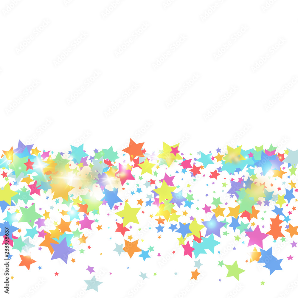 Star falling confetti background.