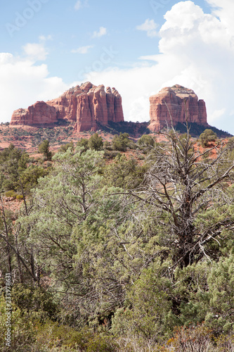 view of red rock formations  along Little Horse Trail  in Sedona Arizona