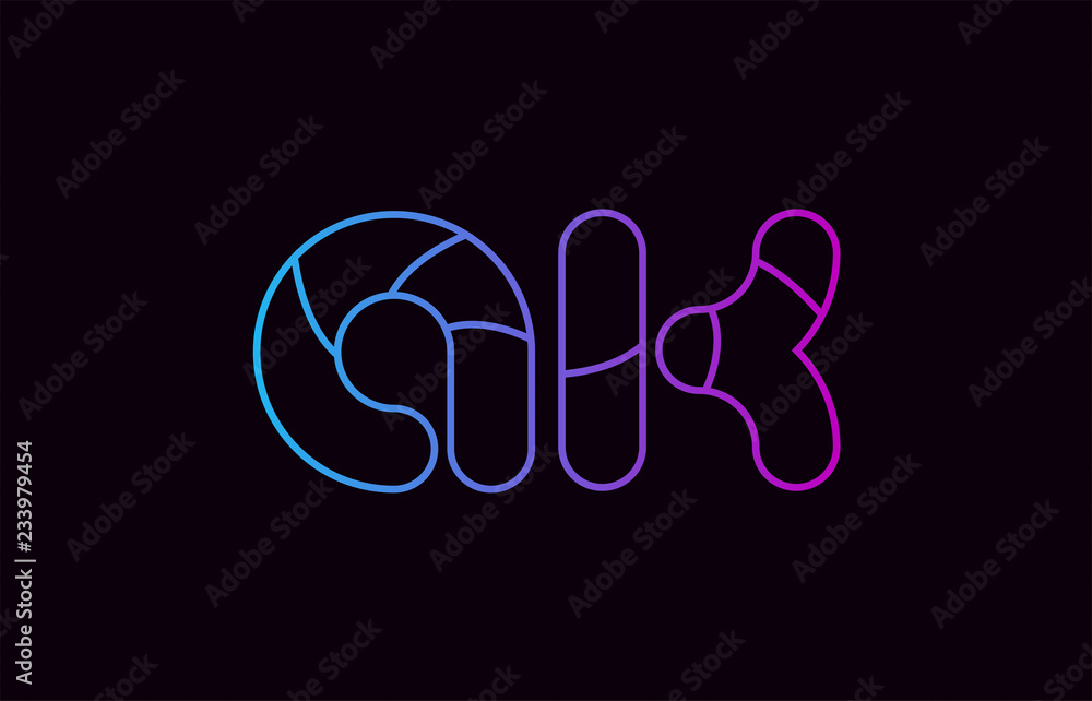 alphabet letter combination ak a k logo company icon design in blue and pink alphabet letter combination ak a k logo company icon design in blue and pink