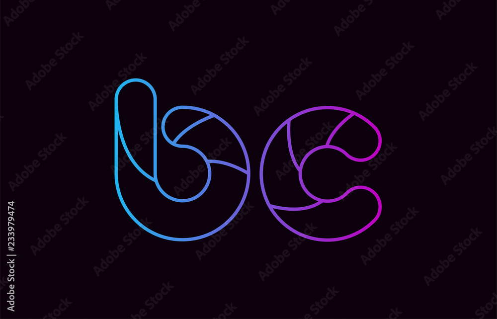 alphabet letter combination bc b c logo company icon design in blue and pink alphabet letter combination bc b c logo company icon design in blue and pink