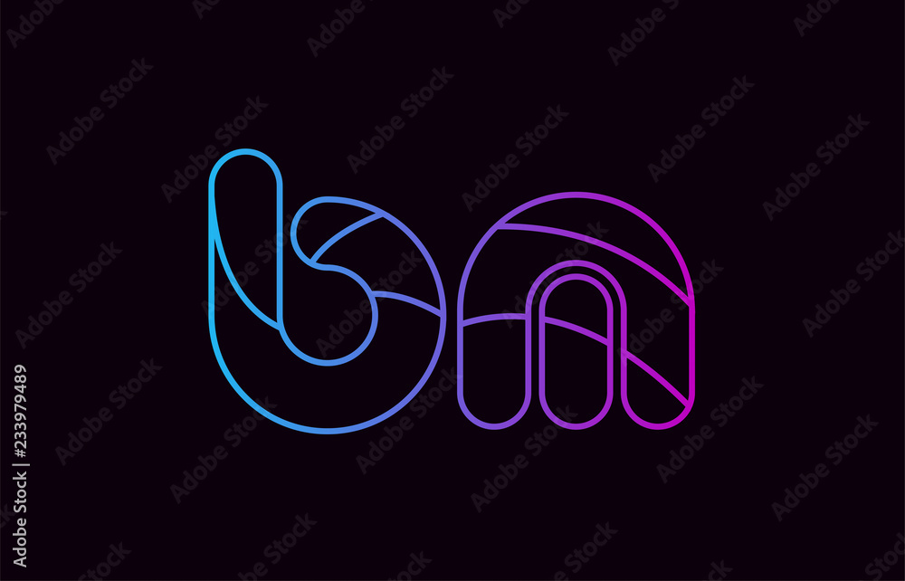 Obraz premium alphabet letter combination bm b m logo company icon design in blue and pink
