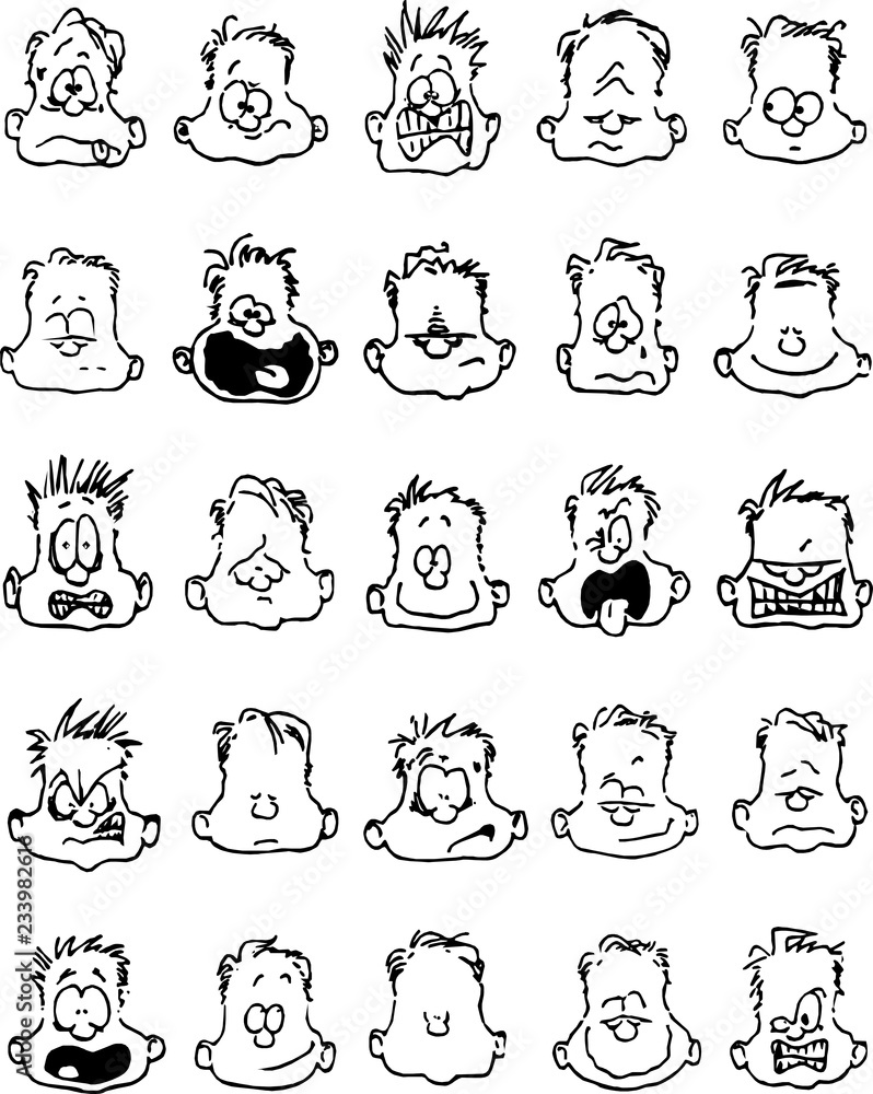 Fototapeta premium Iconos de caras