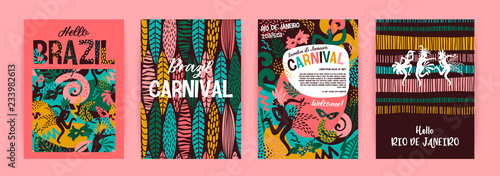 Brazil carnival. Vector templates with trendy abstract elements. photo
