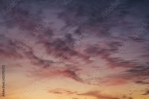 Mutli Colored Clouds at Sunset  Cloud Texture - Stock image