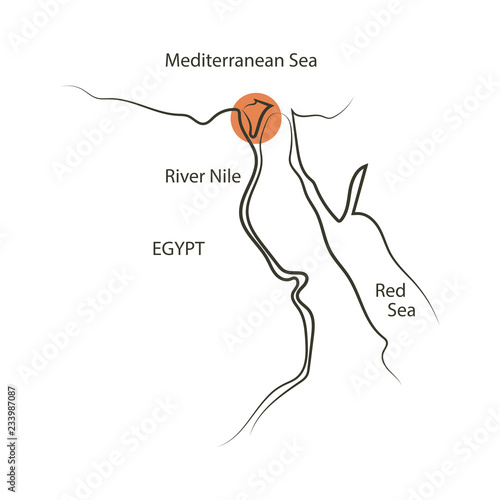 Delta map  isolated on white background. Vector Illustration.