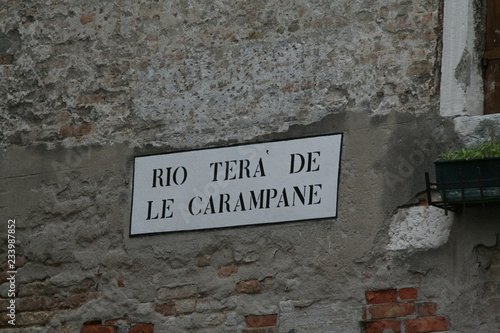 Venice, typical road sign called 