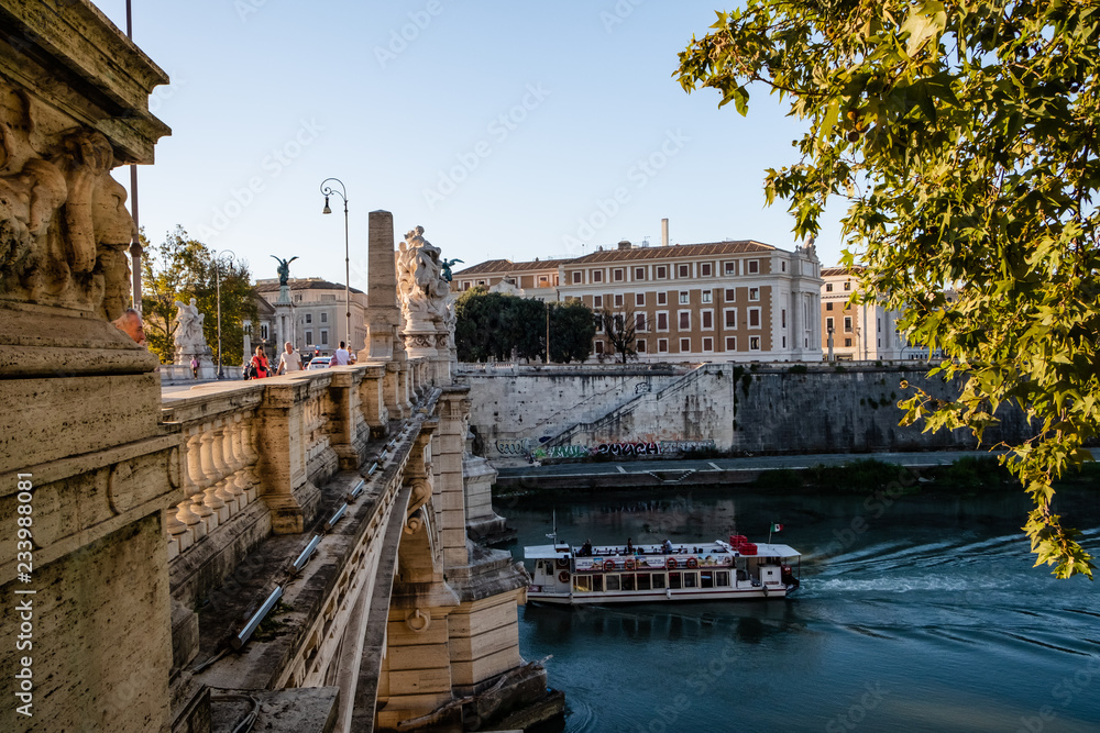 Tiber River Boat Rome Italy