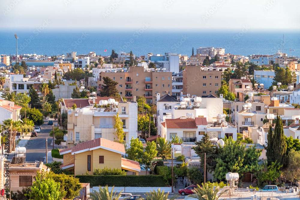 Obraz premium Paphos rooftop cityscape, Cyprus