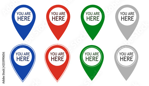 You are here icons. Info speech 