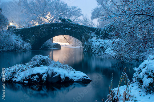 Photography Gapstow bridge during winter, Central Park New York City. USA
