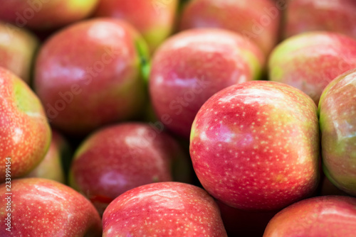 Fresh apples in supermarkets. Fruit background.  selective focus 