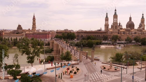 Puente de Piedrat and Basilica of Our Lady of the Pillar in Zaragoza, Aragon, Spain – medium photo