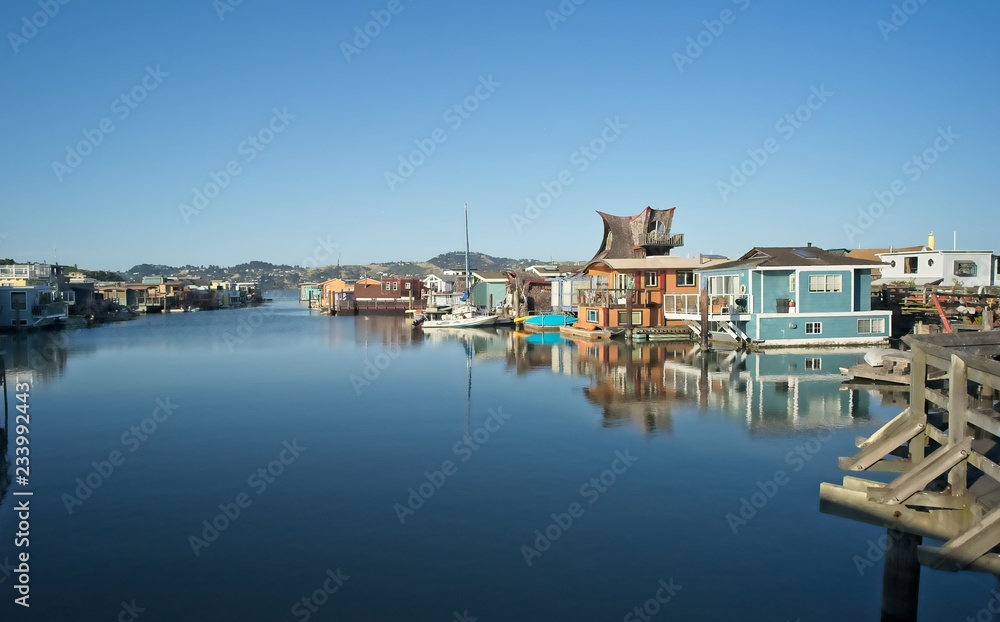 The sausalito, California houseboat community