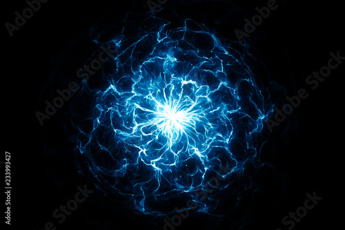 Tableau sur toile Blue flame shape, 3d rendering
