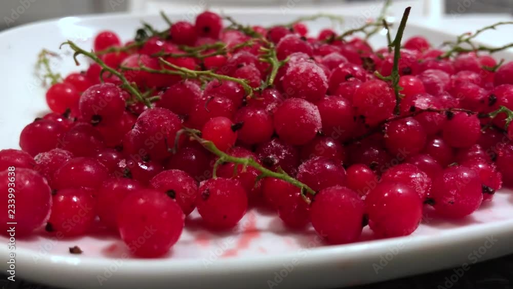 frozen red currants close up. frozen red currants close up.