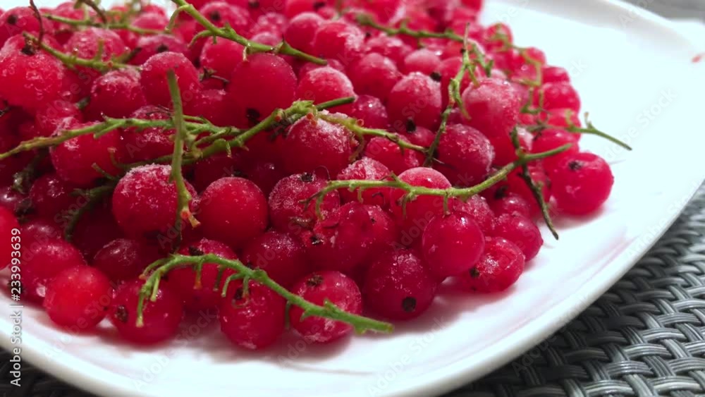 frozen red currants close up. frozen red currants close up.