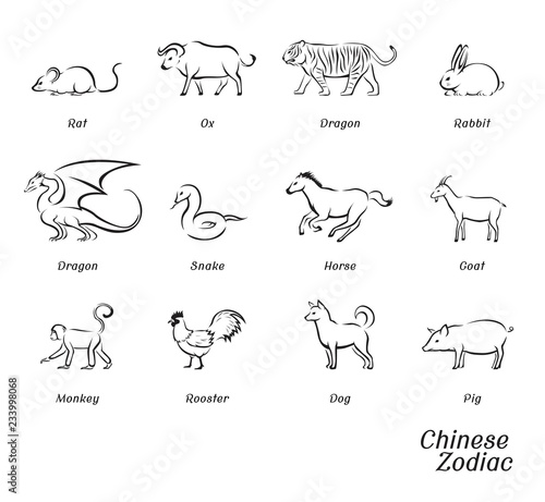 Chinese Zodiac Set Illustration