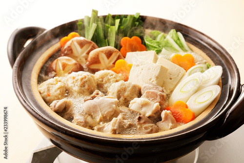 鶏の寄せ鍋　Japanese chicken hot pot