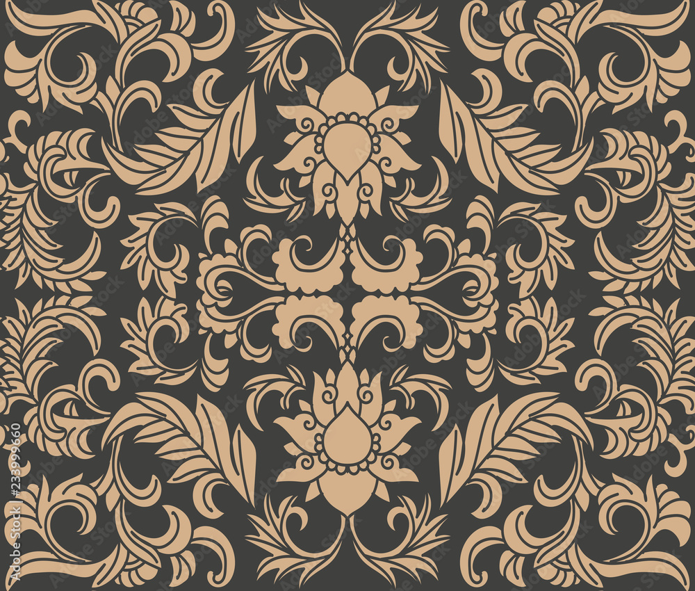 Vector damask seamless retro pattern background oriental spiral curve cross frame leaf vine flower Vector damask seamless retro pattern background oriental spiral curve cross frame leaf vine flower