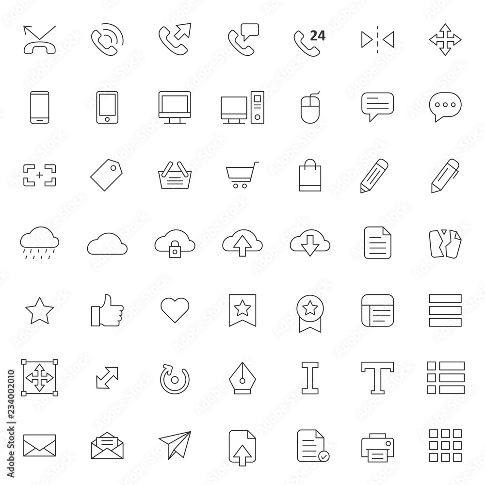 big set of ui - ux icons vector design with simple outline and modern style, editable stroke big set of ui - ux icons vector design with simple outline and modern style, editable stroke