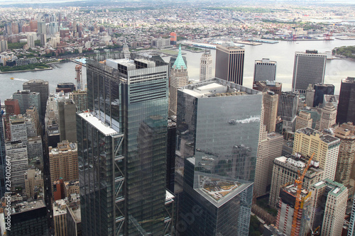 NEW YORK,USA- JUNE 18,2018:Aerial view of new york city from one world trade building