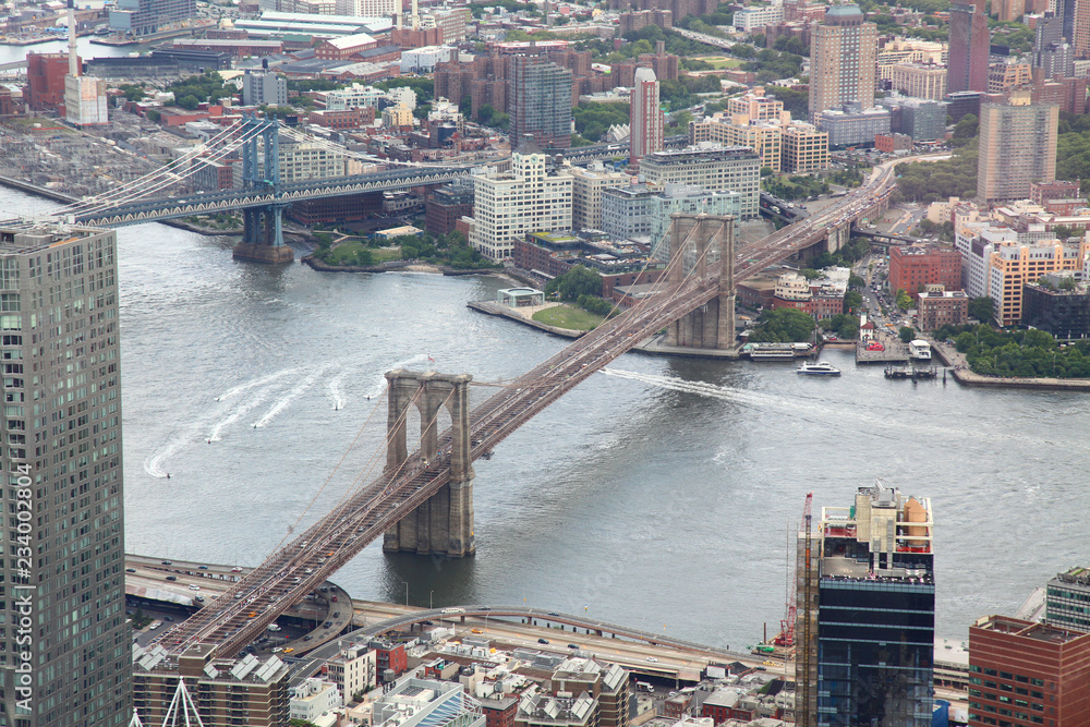 Obraz premium NEW YORK,USA- JUNE 18,2018:Aerial view of new york city from one world trade building