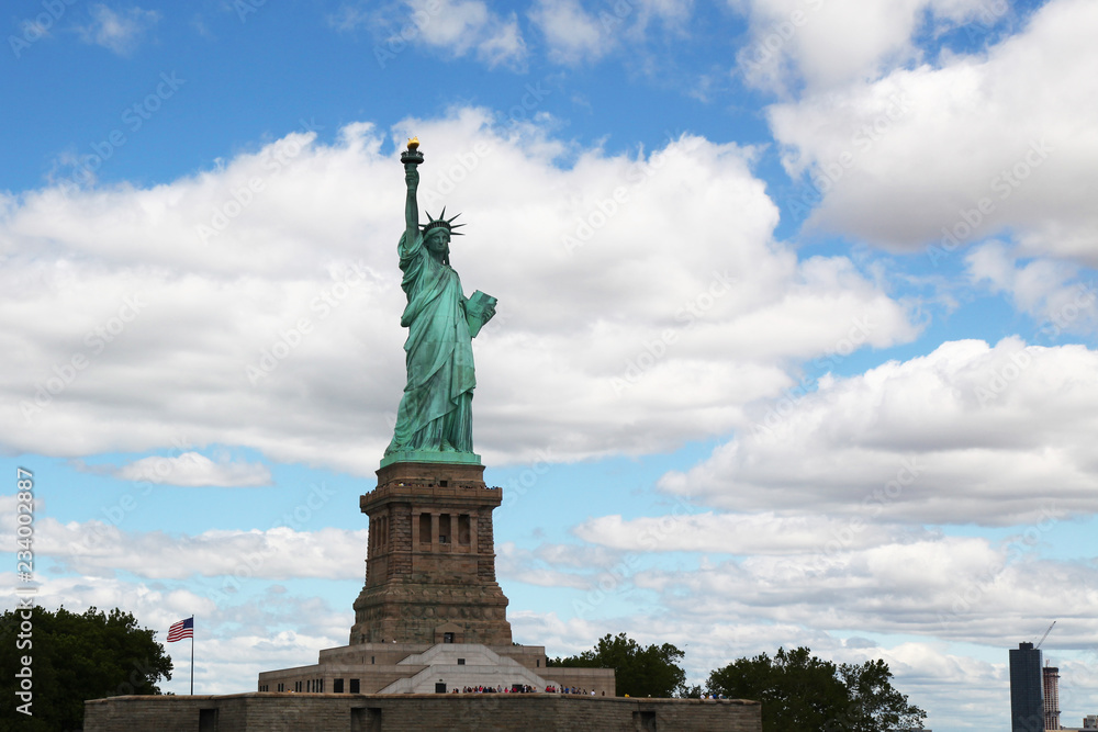 Fototapeta premium New york ,USA-June 15 ,2018:People visit the Statue of liberty is famous in New York ,USA