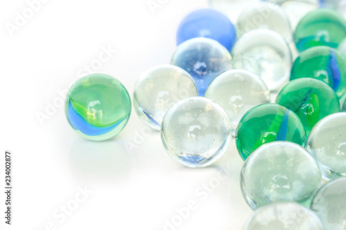 glass ball sphere decoration on white background