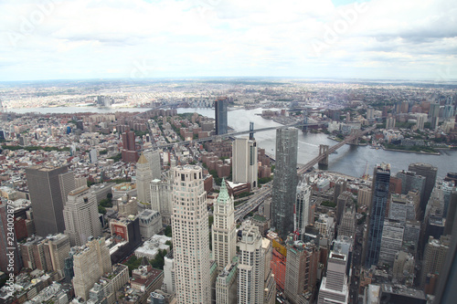 NEW YORK,USA- JUNE 18,2018:Aerial view of new york city from one world trade building