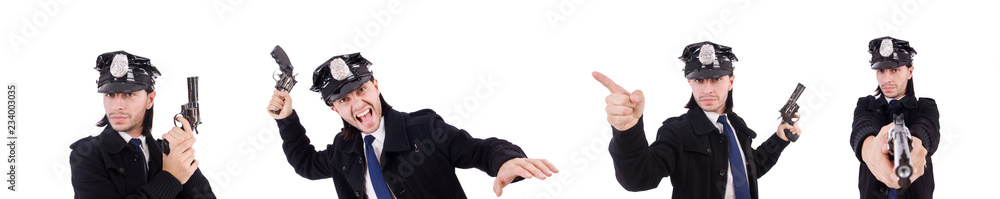 Fototapeta premium Police officer isolated on white