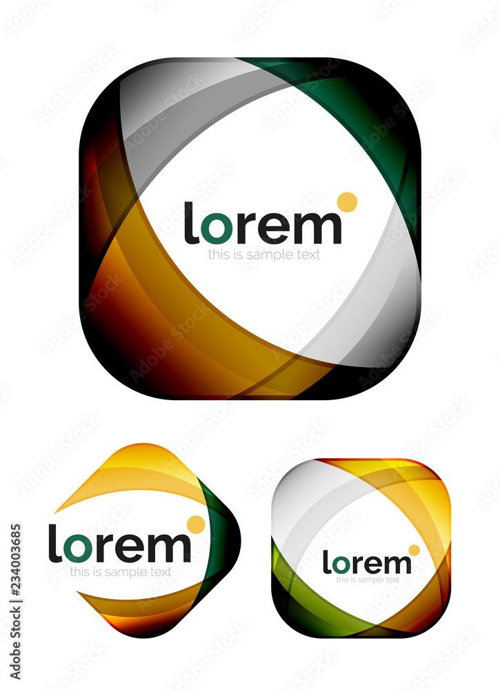 Set of geometric convergence vector icons Set of geometric convergence vector icons